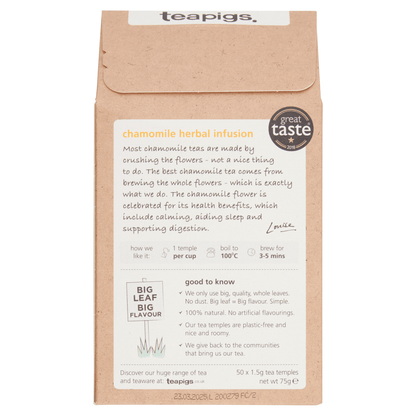 Teapigs Chamomile Flowers 50 Biodegradable Tea Temples 75g - UK Food & Drink - 5060136753046
