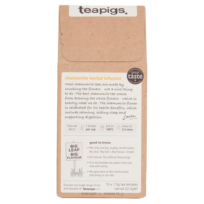 Teapigs Chamomile Flowers Tea Temples 15 x 1.5g (22.5g) - UK Food & Drink - 5060136750137