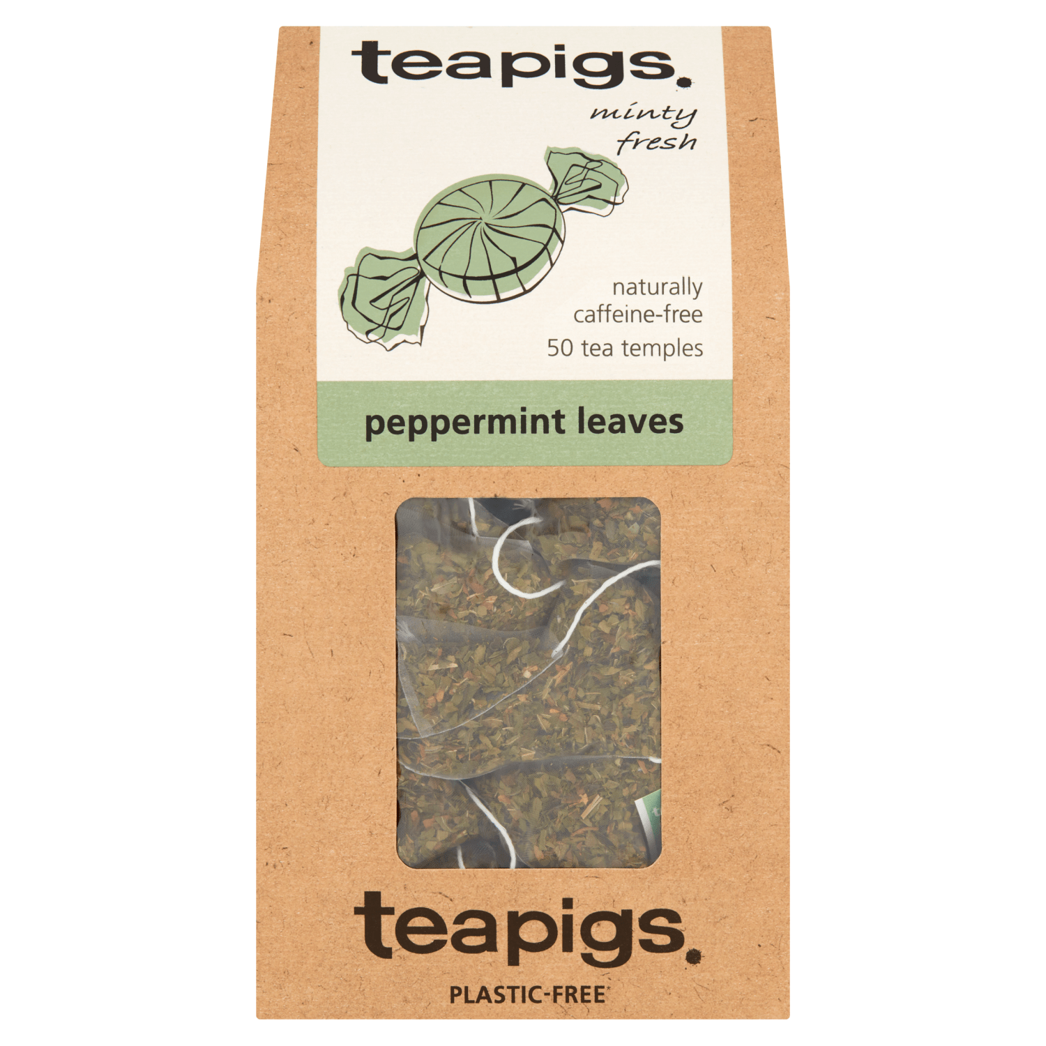 Teapigs Peppermint Leaves 50 Biodegradable Tea Temples 100g - UK Food & Drink - 5060136753022