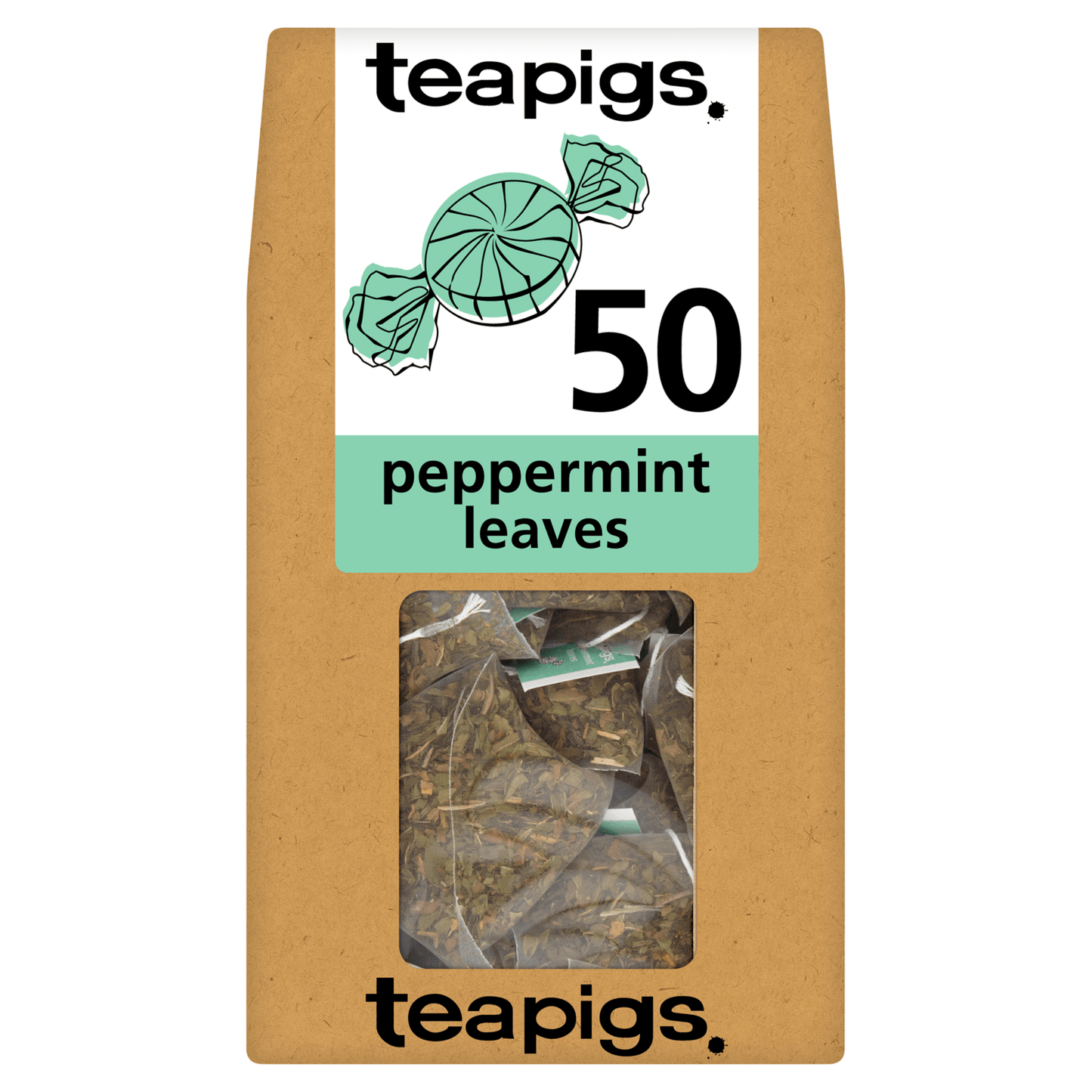 Teapigs Peppermint Leaves 50 Biodegradable Tea Temples 100g - UK Food & Drink - 5060136753022