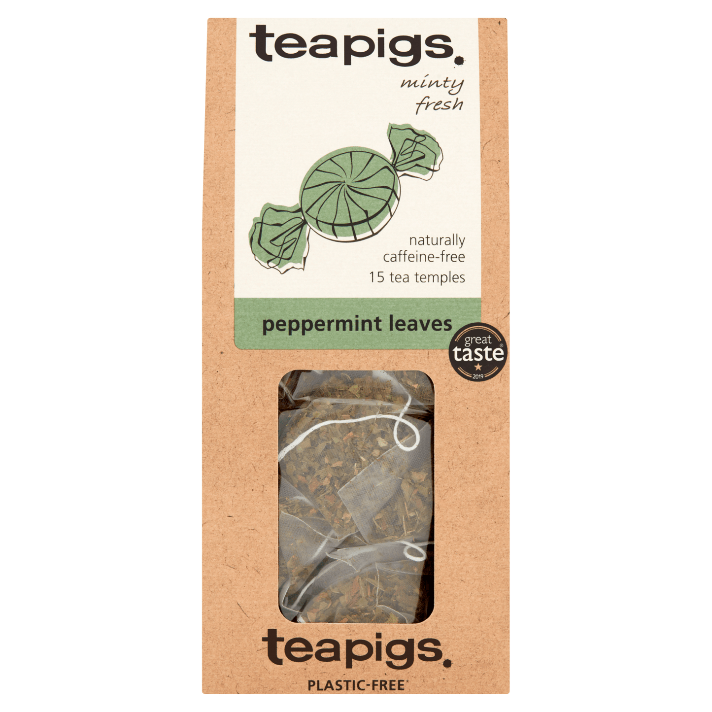 Teapigs Peppermint Leaves Tea Temples 15 x 2g (30g) - UK Food & Drink - 5060136750144