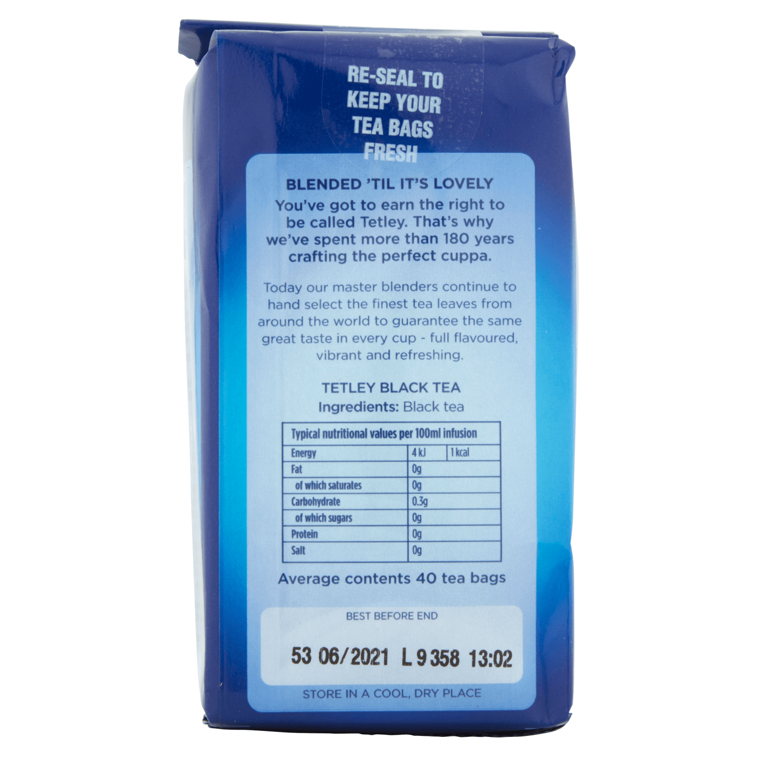 Tetley 40 Original Tea Bags 125g - UK Food & Drink - 5000208025497