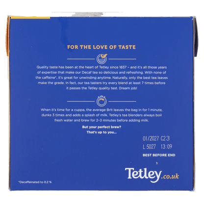 Tetley 80 Decaf Tea Bags 250g - UK Food & Drink - 5000208002450