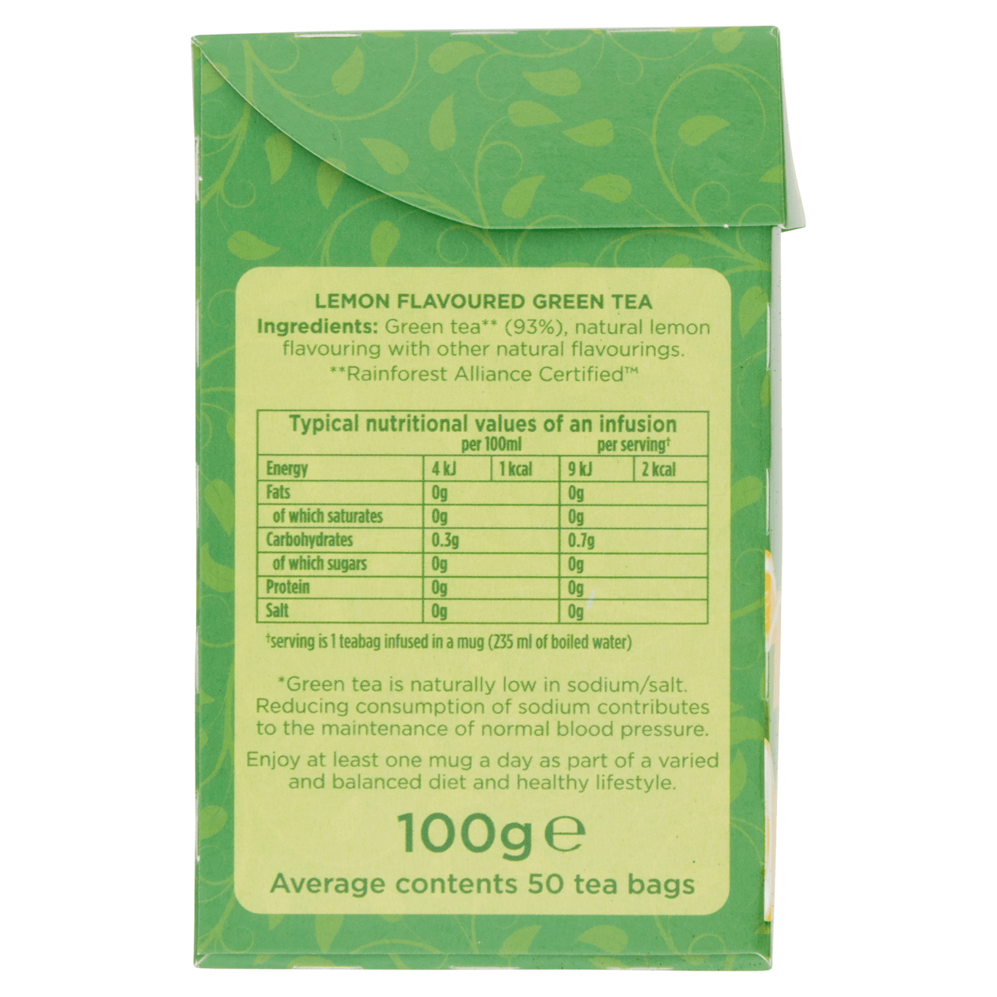 Tetley Green Tea Lemon Tea Bags x50 - UK Food & Drink - 5000208065103