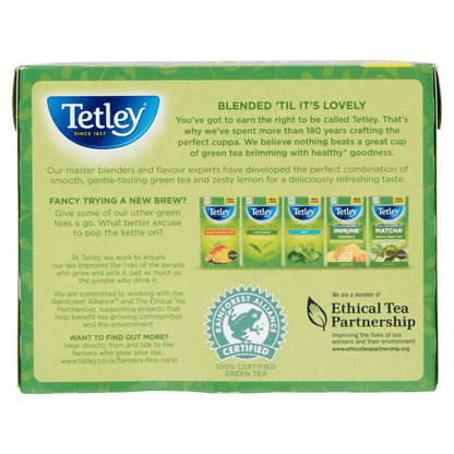 Tetley Green Tea Lemon Tea Bags x50 - UK Food & Drink - 5000208065103