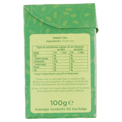 Tetley Green Tea Pure Green 50 Tea Bags 100g - UK Food & Drink - 5000208050987