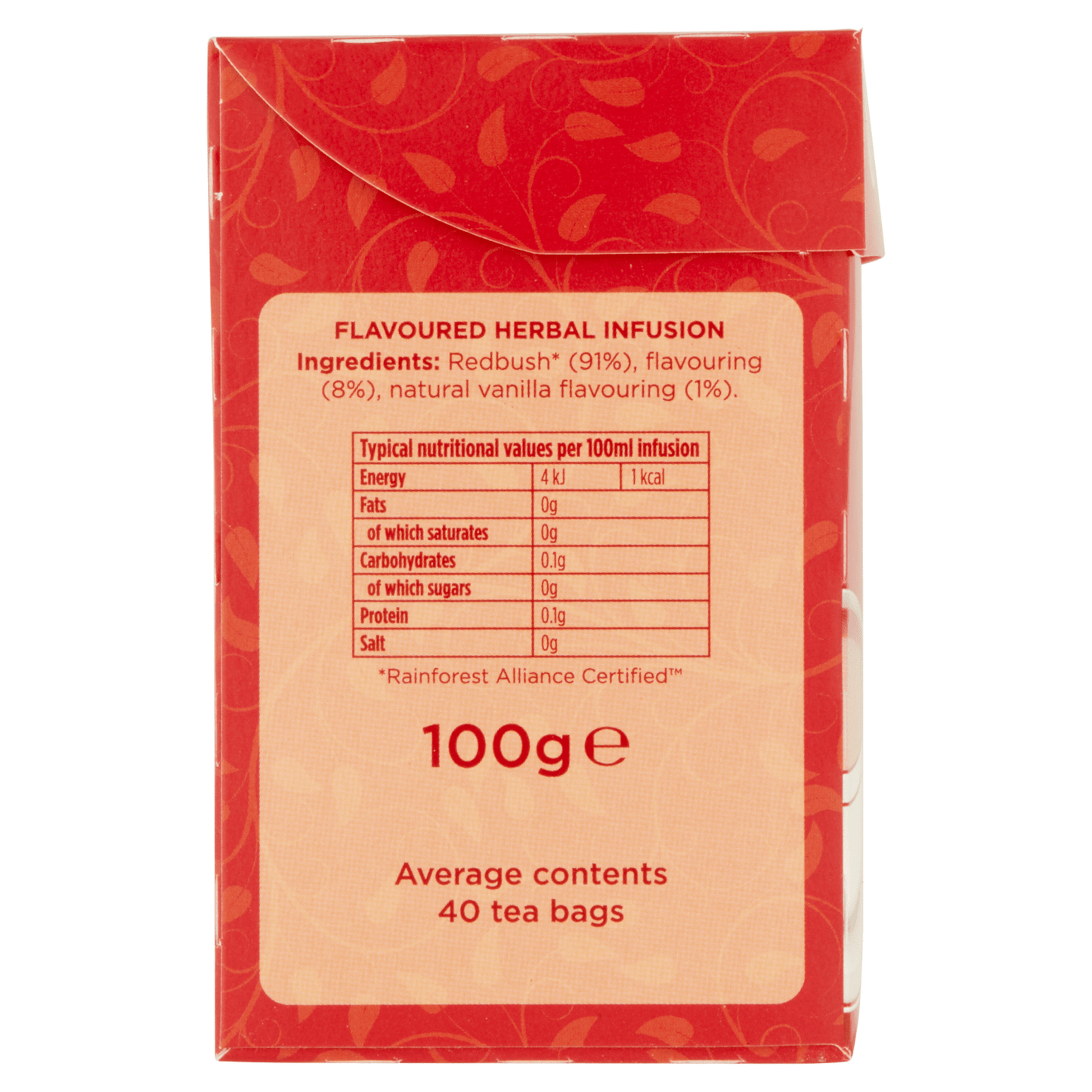 Tetley Redbush Vanilla Tea Bags x40 100g - UK Food & Drink - 5000208087280