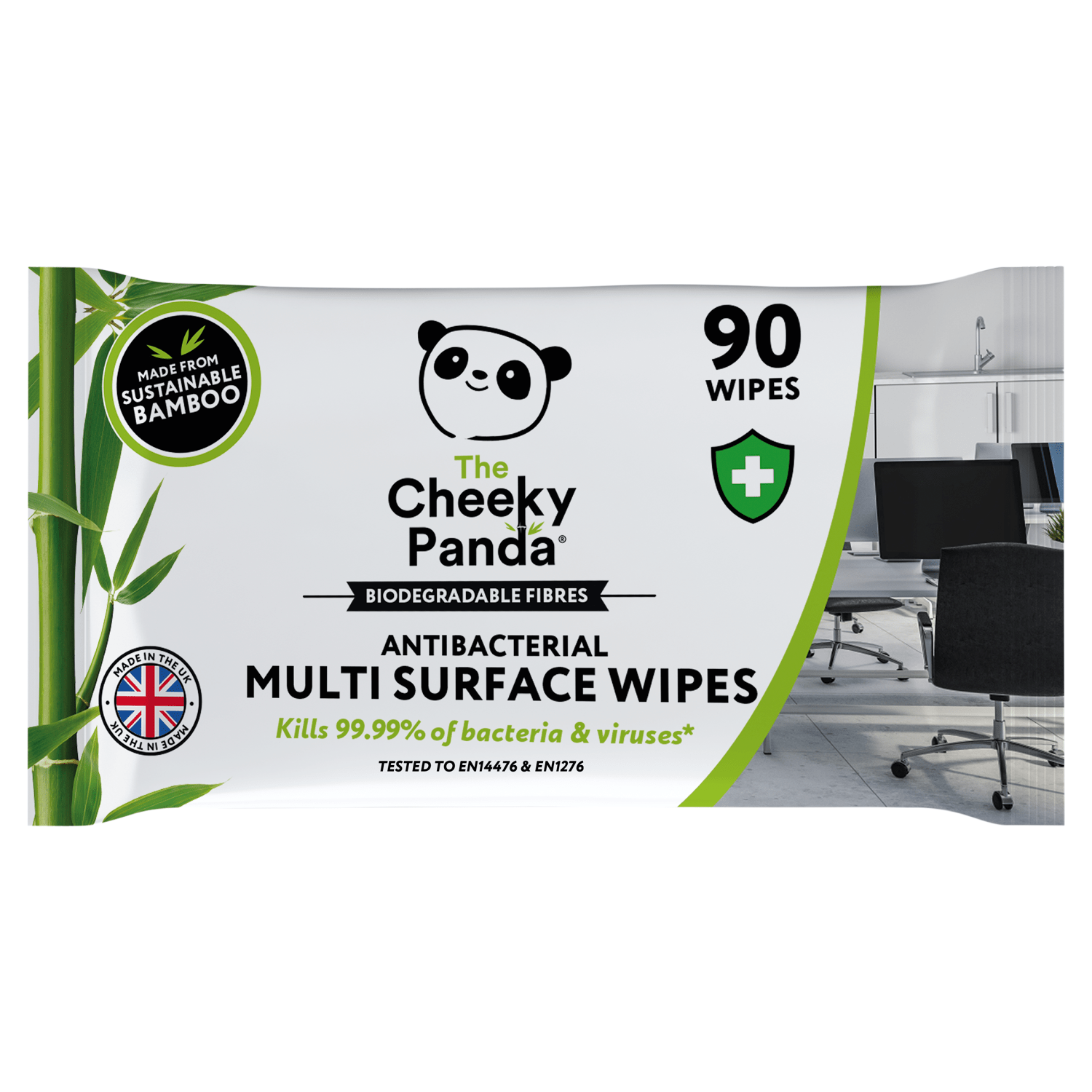 The Cheeky Panda 100% Bamboo Antibacterial Multi Surface Wipes - UK Food & Drink - 5060561630417