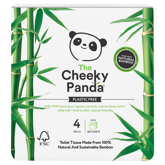 The Cheeky Panda 3 Ply Bamboo Toilet Tissue 4 Rolls - UK Food & Drink - 5060561630189