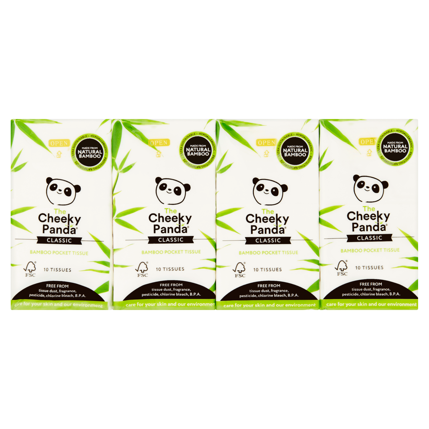 The Cheeky Panda Classic 8 Bamboo Pocket Tissue - UK Food & Drink - 5060561630035