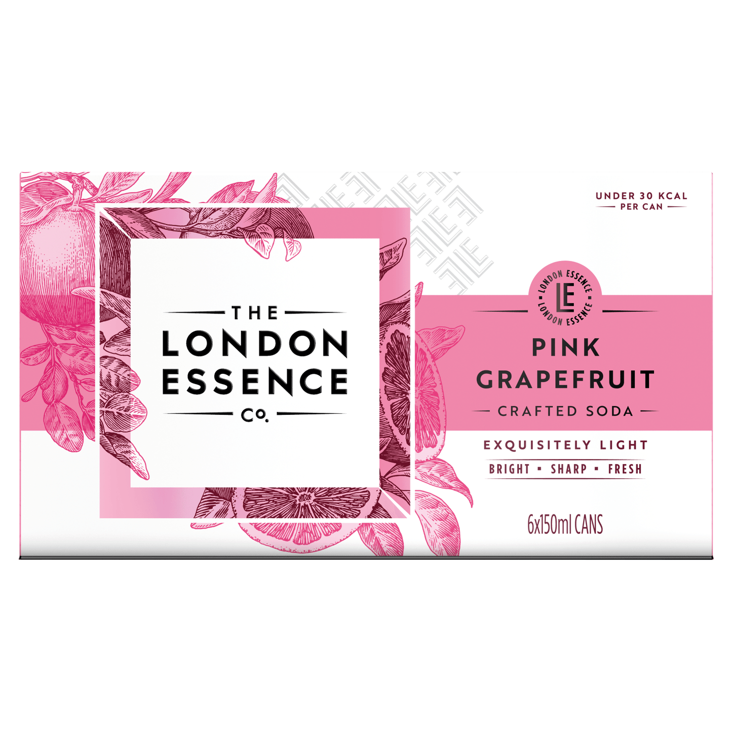 The London Essence Co. Pink Grapefruit Crafted Soda 6 x 150ml - UK Food & Drink - 5010102245365