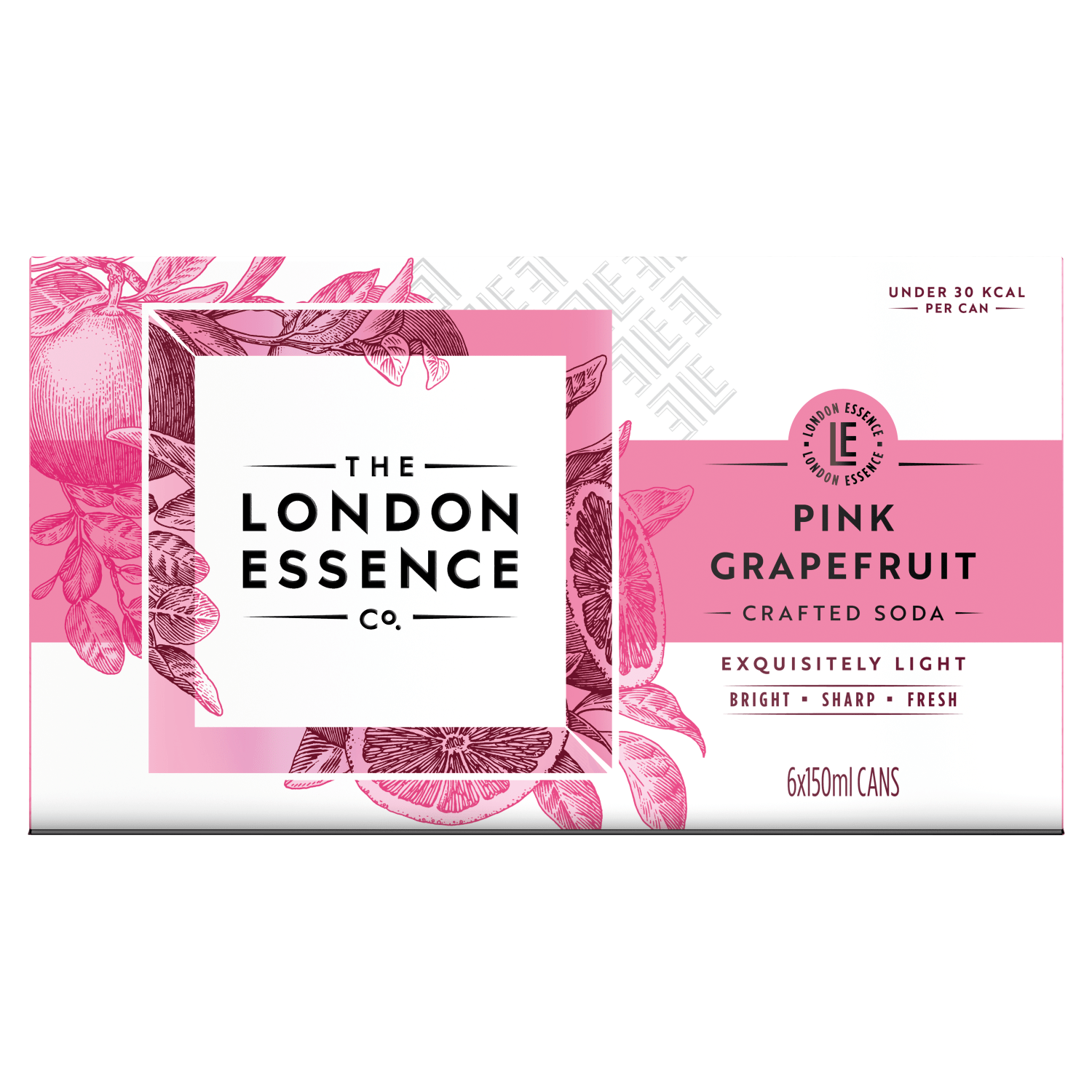 The London Essence Co. Pink Grapefruit Crafted Soda 6 x 150ml - UK Food & Drink - 5010102245365