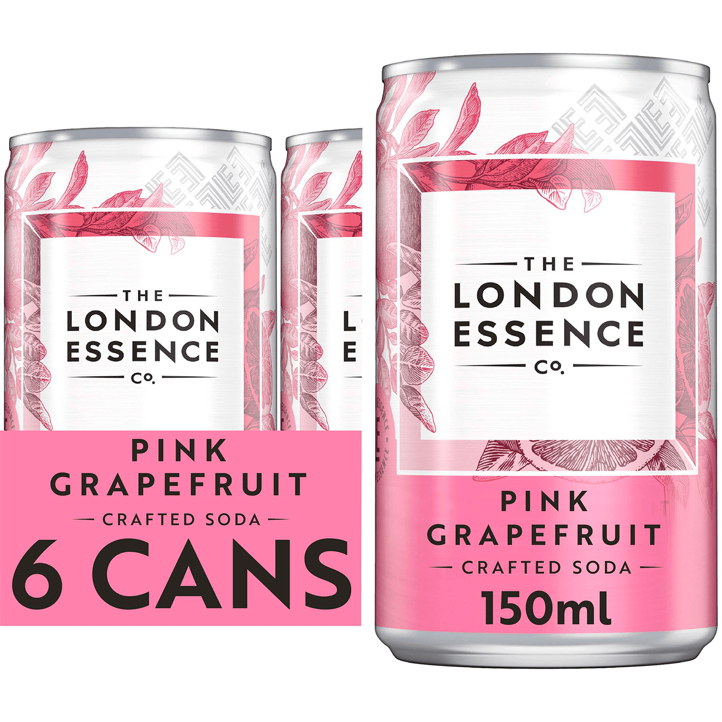 The London Essence Co. Pink Grapefruit Crafted Soda 6 x 150ml - UK Food & Drink - 5010102245365