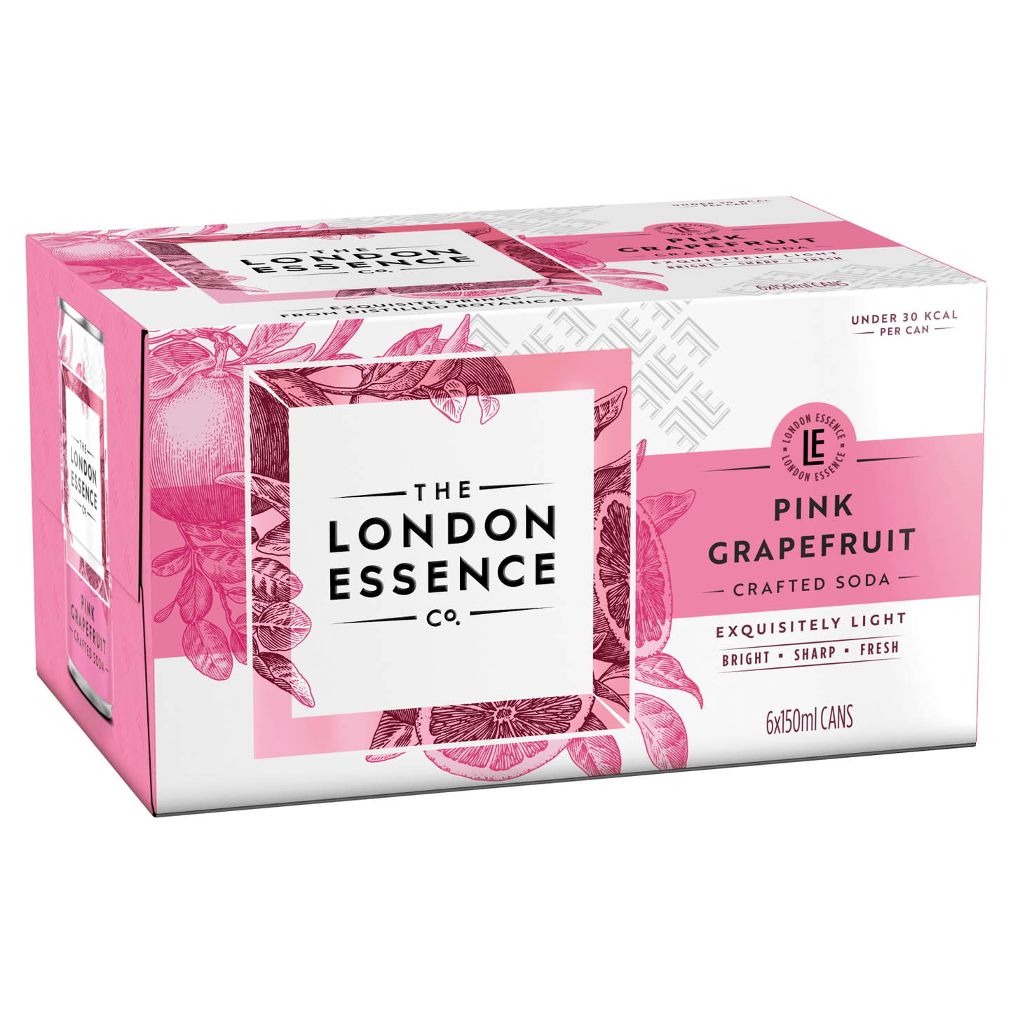 The London Essence Co. Pink Grapefruit Crafted Soda 6 x 150ml - UK Food & Drink - 5010102245365