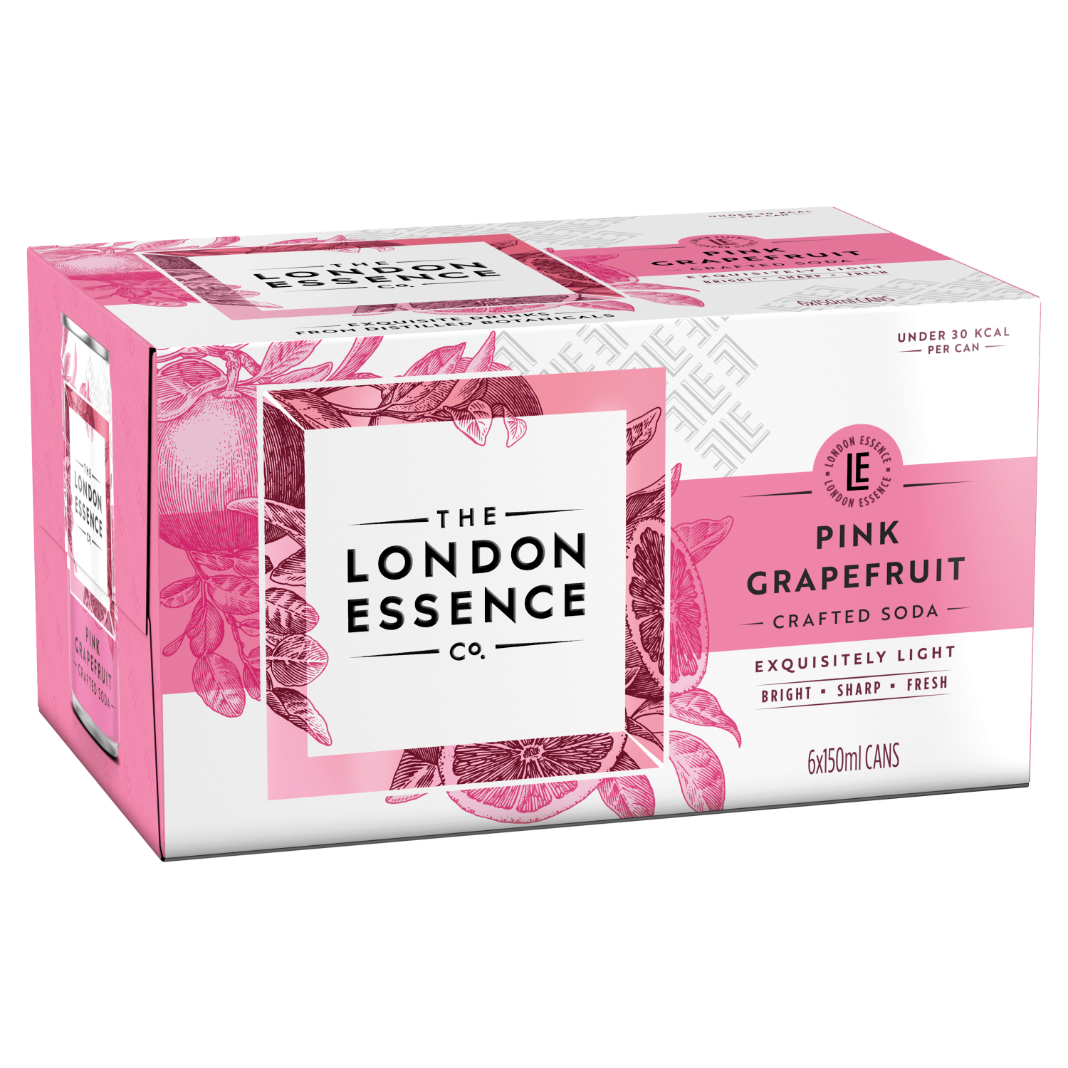 The London Essence Co. Pink Grapefruit Crafted Soda 6 x 150ml - UK Food & Drink - 5010102245365