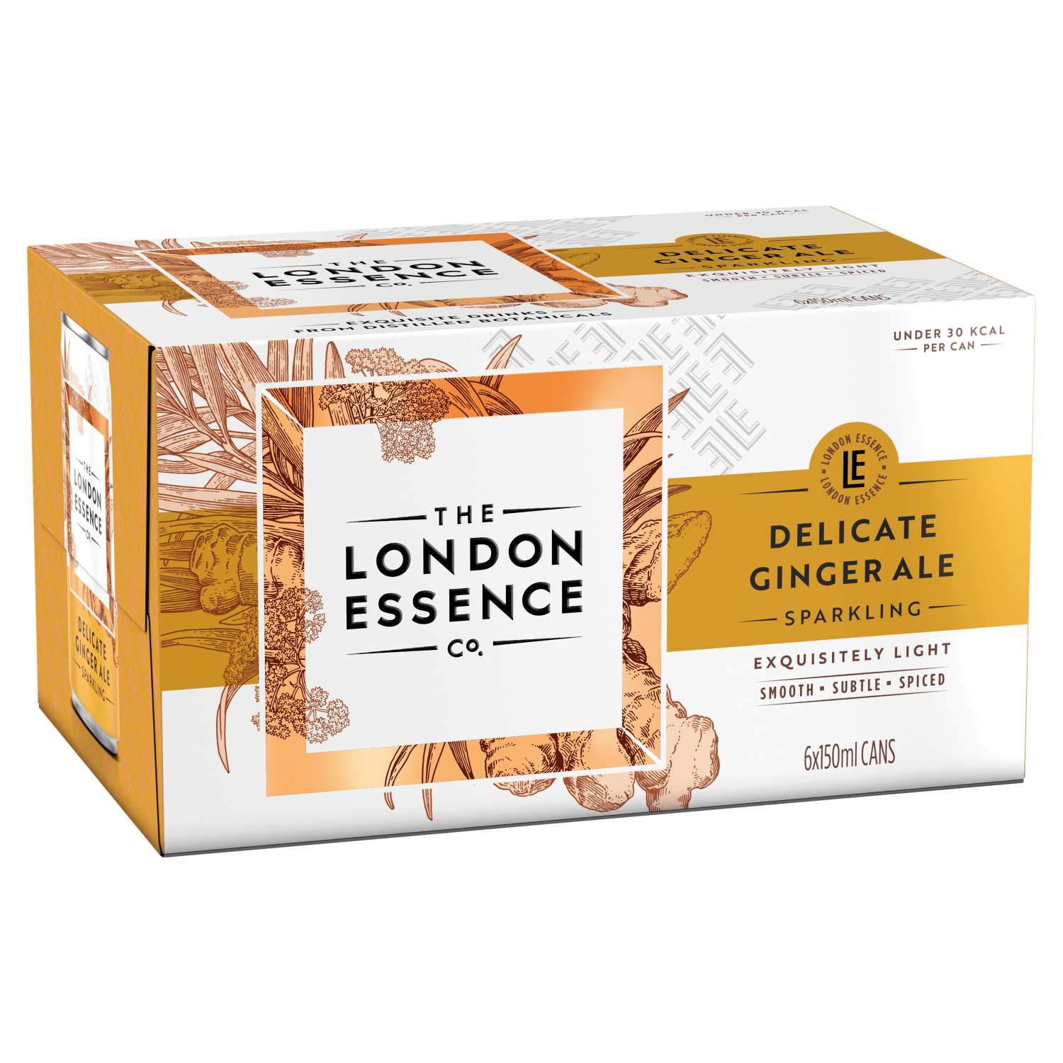 The London Essence Co. Sparkling Delicate Ginger Ale 6 x 150ml - UK Food & Drink - 5010102243842