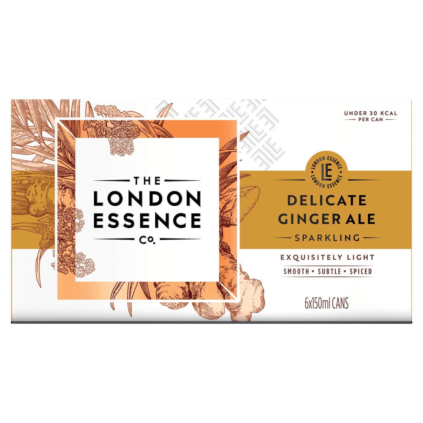 The London Essence Co. Sparkling Delicate Ginger Ale 6 x 150ml - UK Food & Drink - 5010102243842