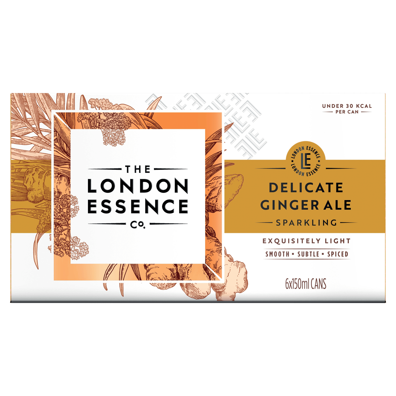 The London Essence Co. Sparkling Delicate Ginger Ale 6 x 150ml - UK Food & Drink - 5010102243842
