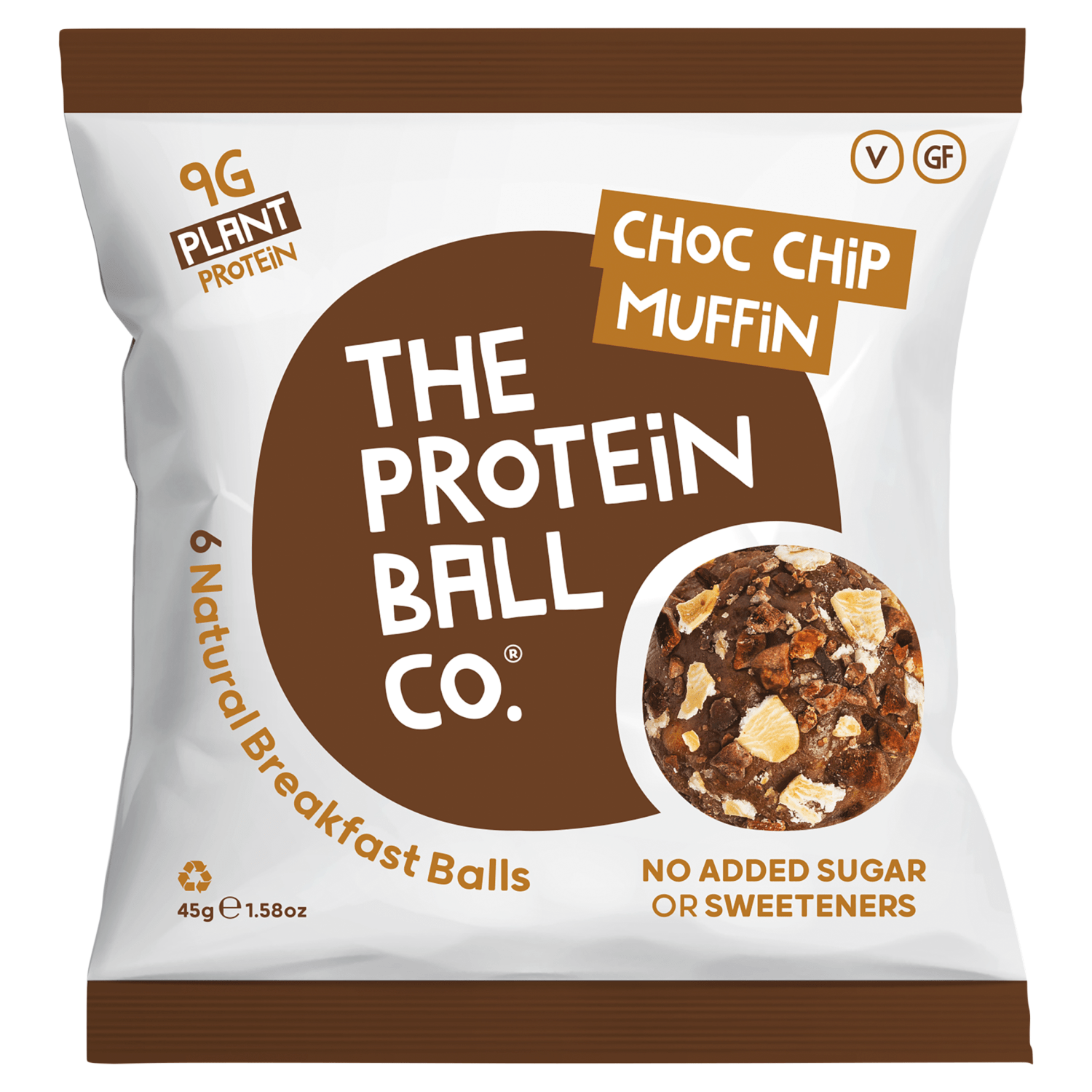 The Protein Ball Co Choc Chip Muffin - UK Food & Drink - 813047020203