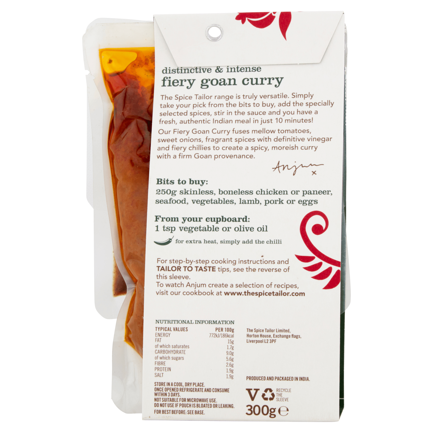 The Spice Tailor Fiery Goan Curry 300g - UK Food & Drink - 5052675000248