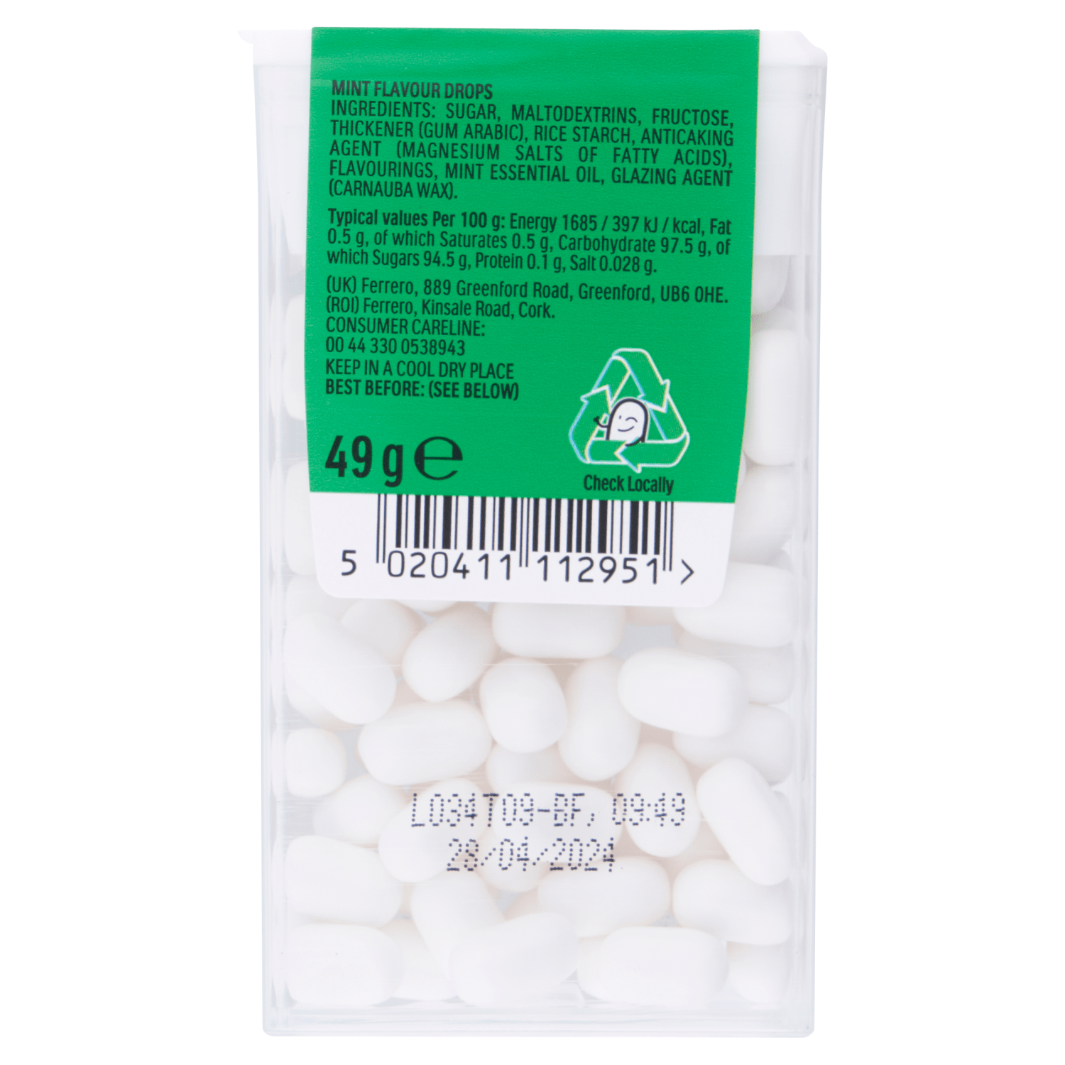 Tic Tac Fresh Mint 49g - UK Food & Drink - 5020411112951