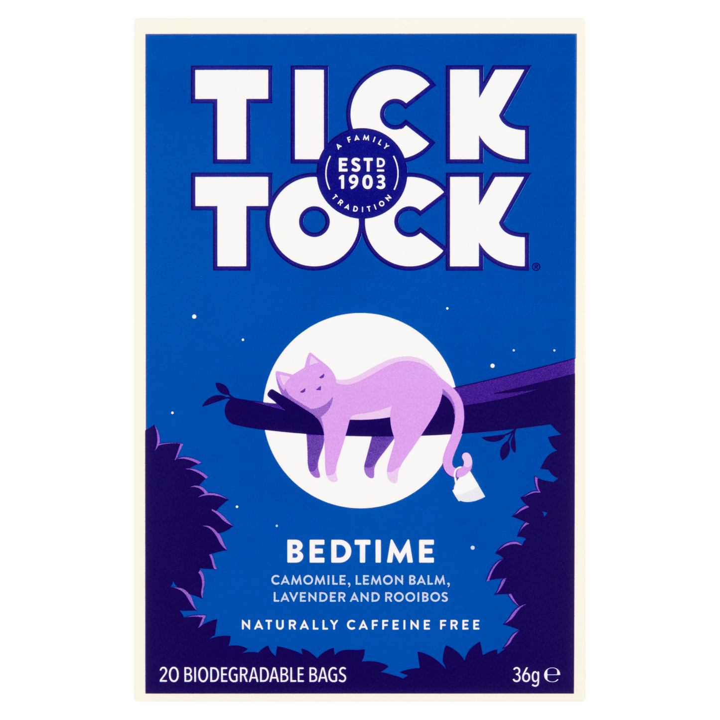 Tick Tock Bedtime 20 Tea Biodegradable Bags 36g - UK Food & Drink - 5032558000350