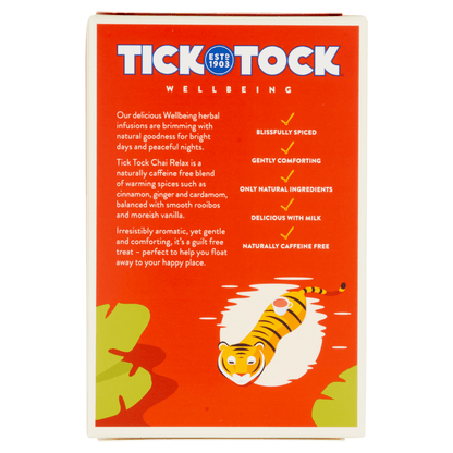 Tick Tock Chai Relax 20 Biodegradable Bags 36g - UK Food & Drink - 5032558000381