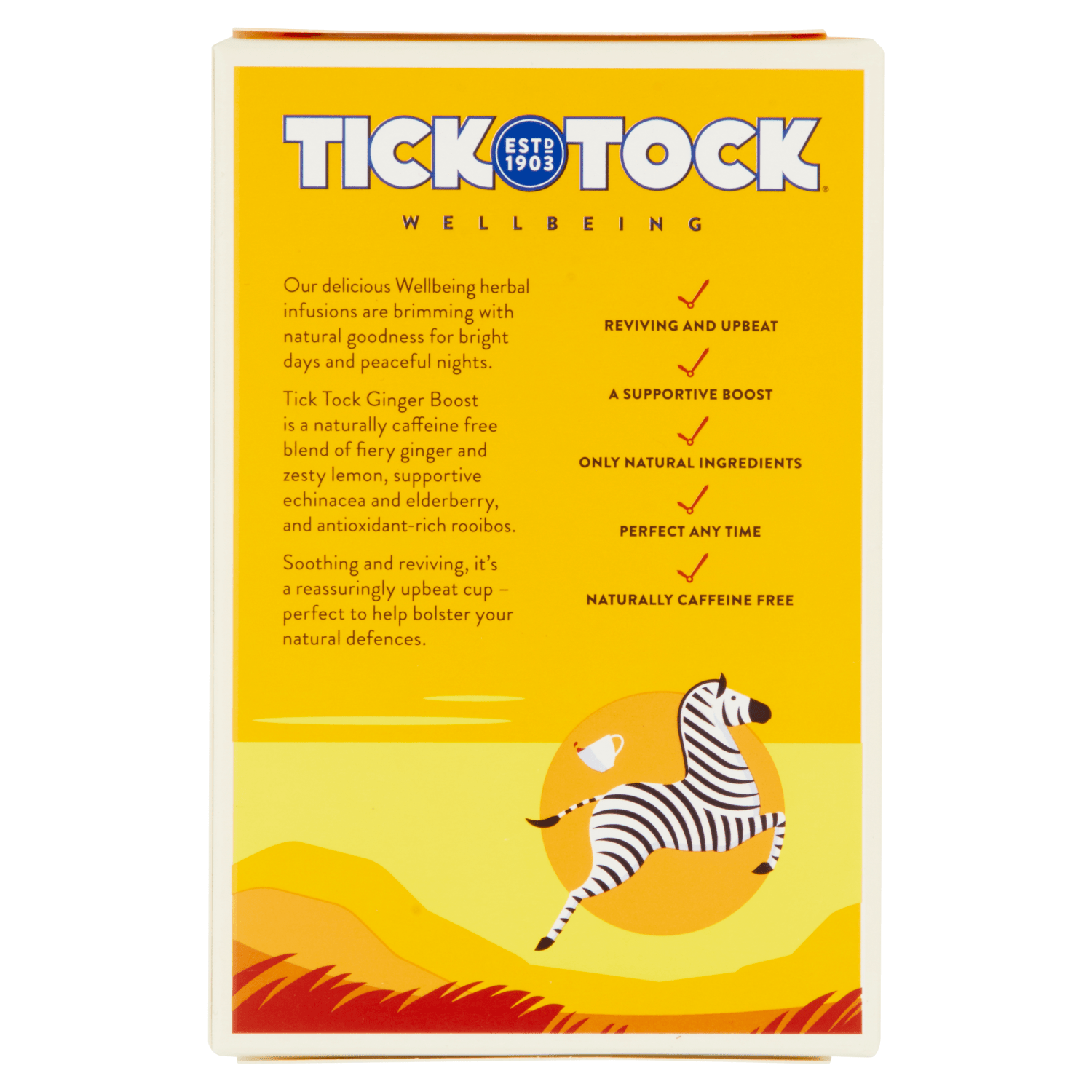 Tick Tock Ginger Boost 20 Biodegradables Bags 36g - UK Food & Drink - 5032558000374