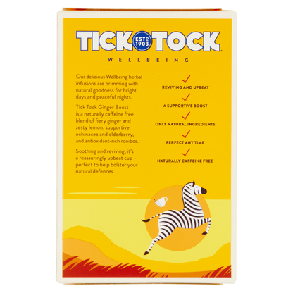 Tick Tock Ginger Boost 20 Biodegradables Bags 36g - UK Food & Drink - 5032558000374