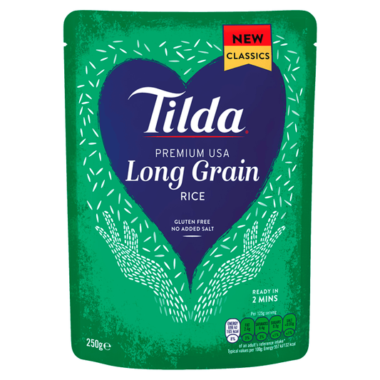 Tilda Classics Long Grain Rice 250g - UK Food & Drink - 5011157995472