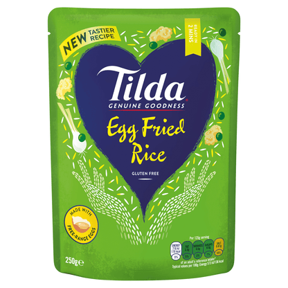 Tilda Microwave Egg Fried Rice 250g - UK Food & Drink - 5011157888125