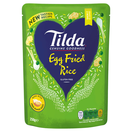 Tilda Microwave Egg Fried Rice 250g - UK Food & Drink - 5011157888125