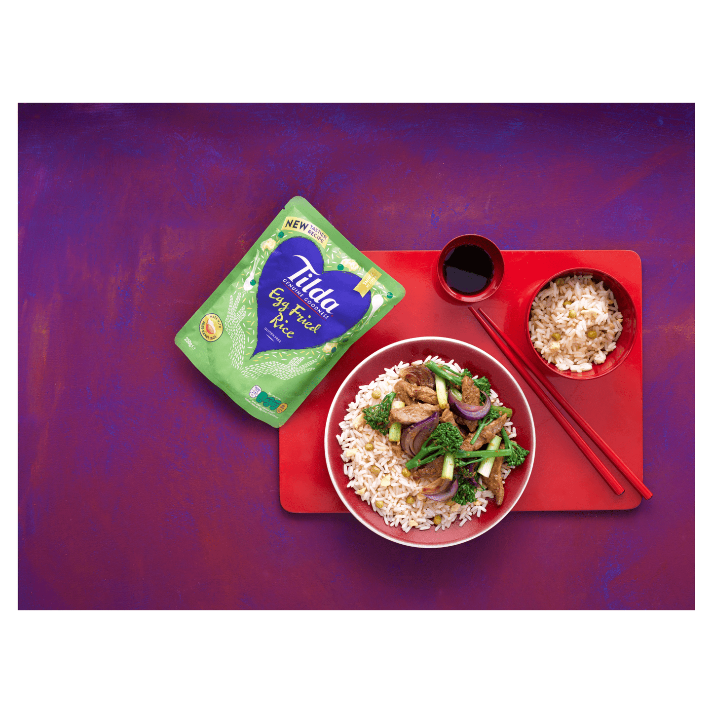 Tilda Microwave Egg Fried Rice 250g - UK Food & Drink - 5011157888125