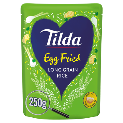 Tilda Microwave Egg Fried Rice 250g - UK Food & Drink - 5011157888125