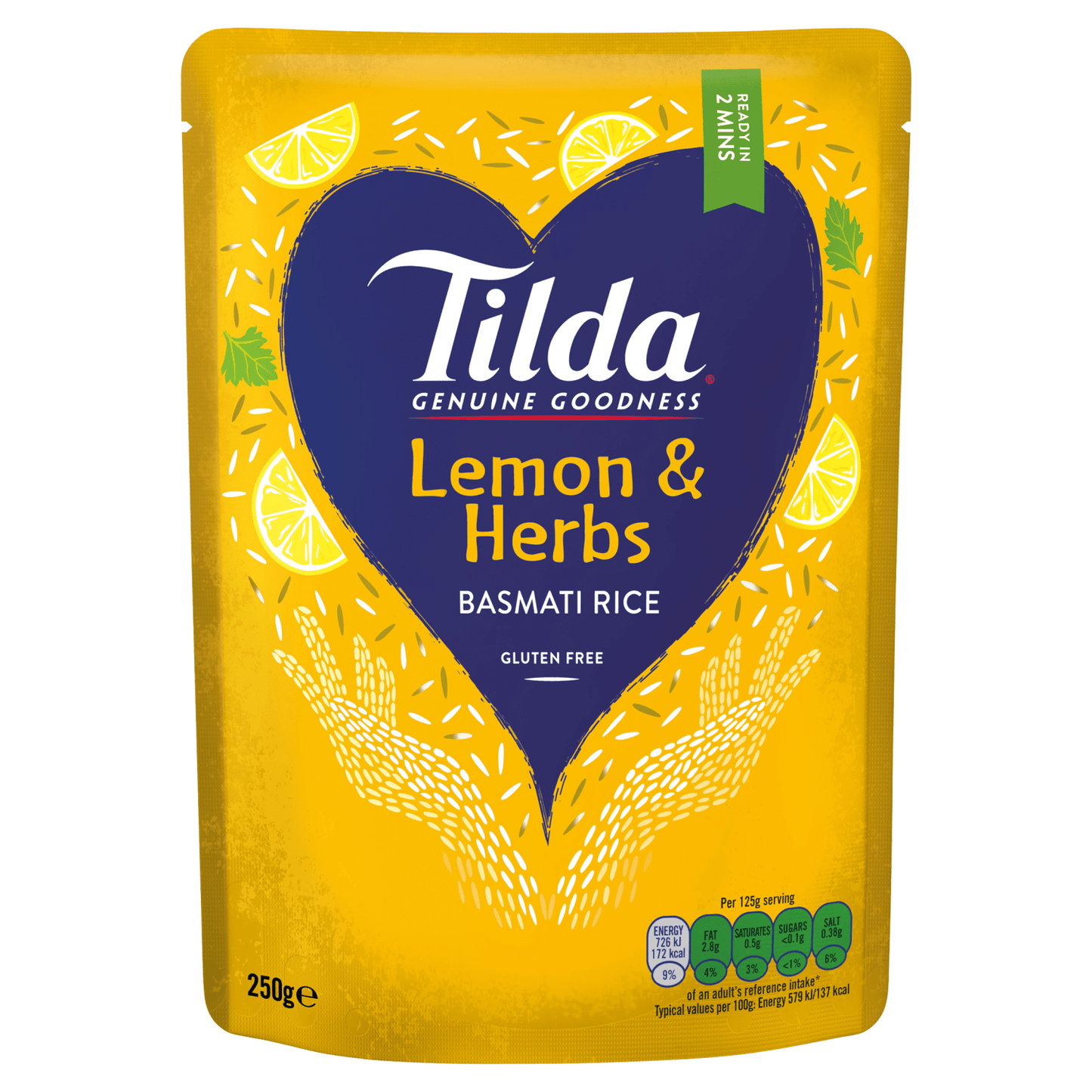 Tilda Microwave Lemon & Herbs Basmati Rice 250g - UK Food & Drink - 5011157888323