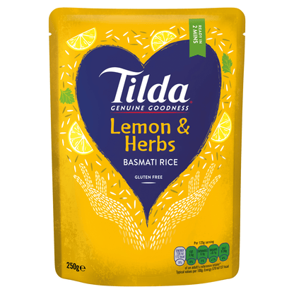 Tilda Microwave Lemon & Herbs Basmati Rice 250g - UK Food & Drink - 5011157888323