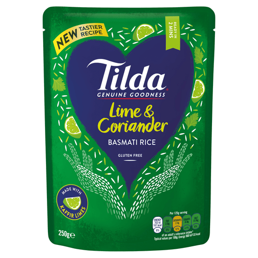 Tilda Microwave Lime and Coriander Basmati Rice 250g - UK Food & Drink - 5011157888163