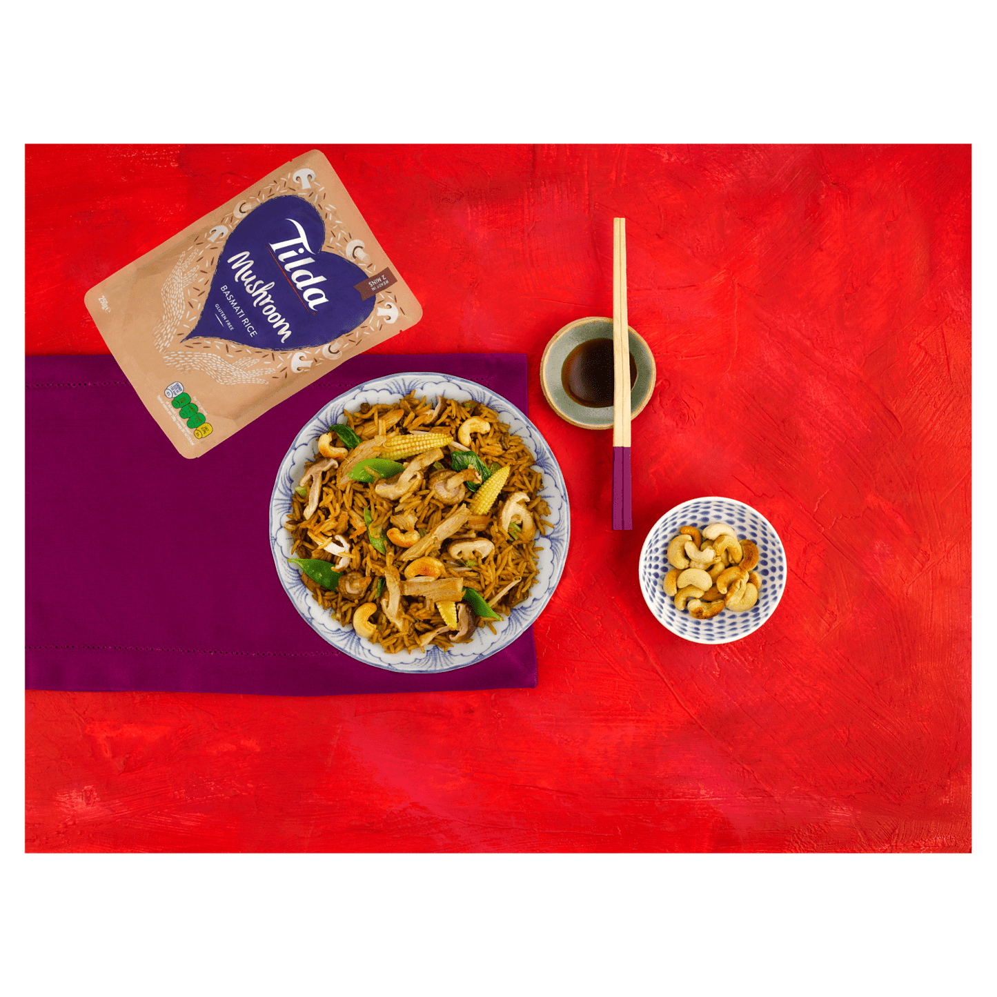 Tilda Microwave Mushroom Basmati Rice 250g - UK Food & Drink - 5011157888170