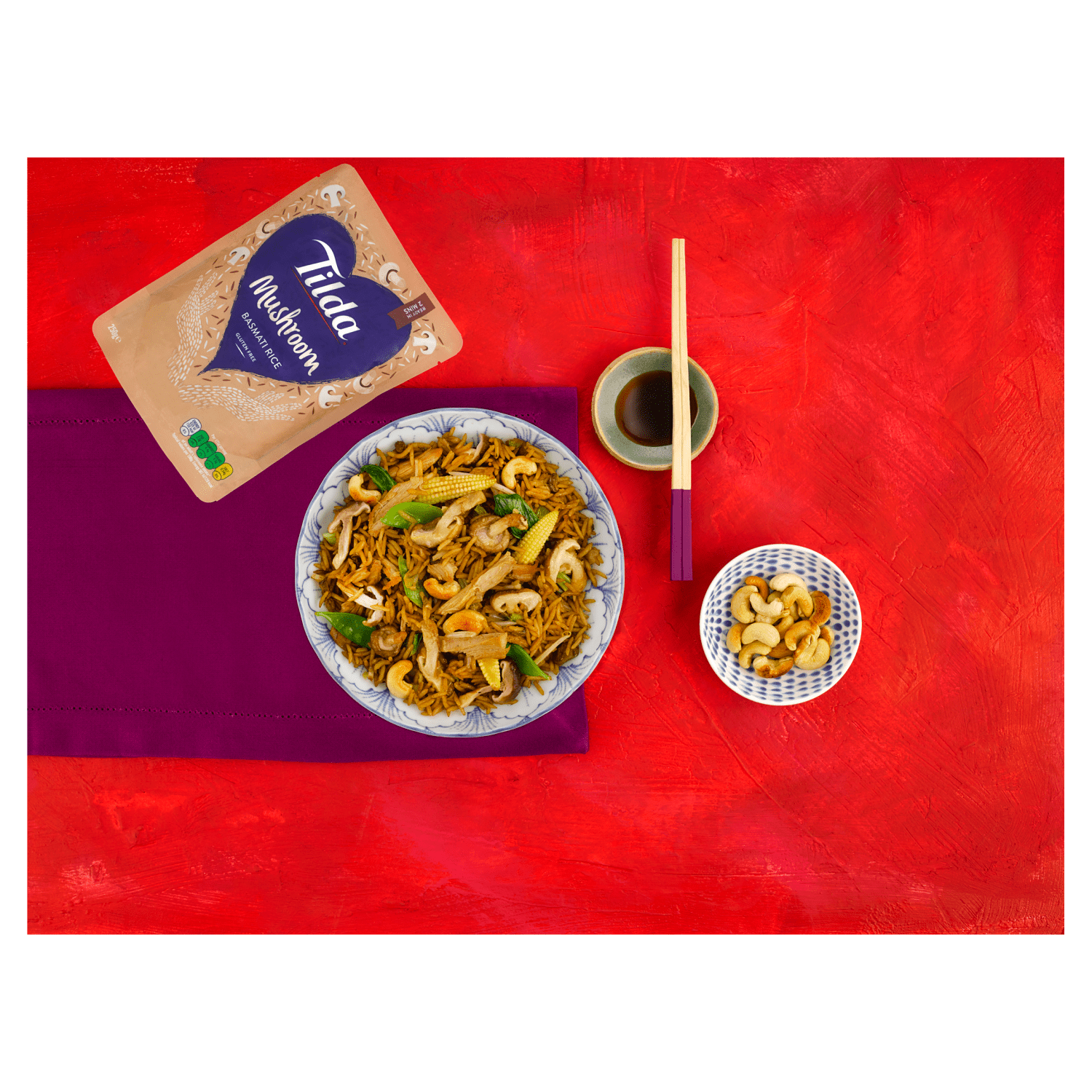 Tilda Microwave Mushroom Basmati Rice 250g - UK Food & Drink - 5011157888170