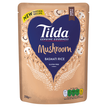 Tilda Microwave Mushroom Basmati Rice 250g - UK Food & Drink - 5011157888170