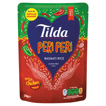 Tilda Microwave Peri Peri Basmati Rice 250g - UK Food & Drink - 5011157995427
