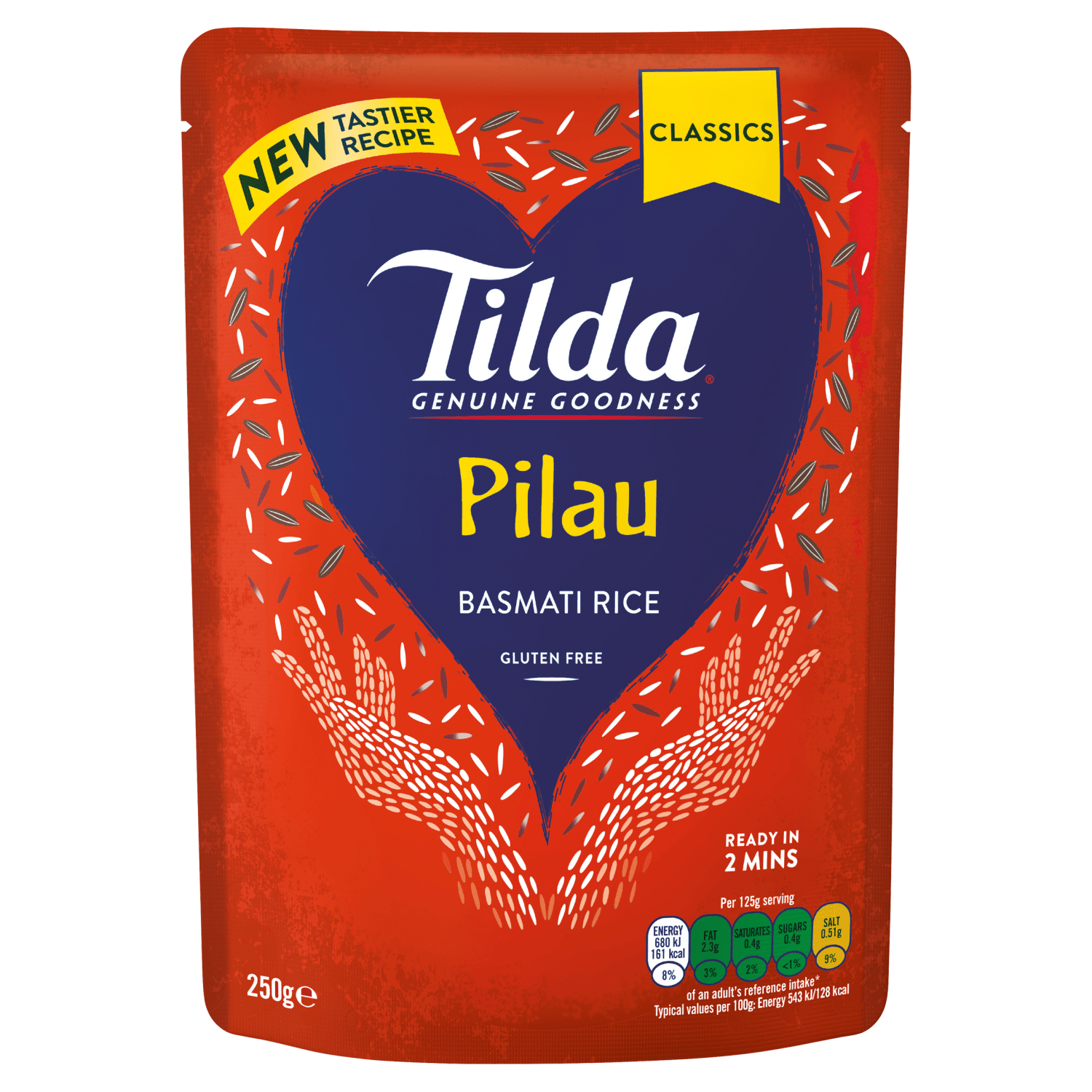 Tilda Microwave Pilau Basmati Rice 250g - UK Food & Drink - 5011157888156