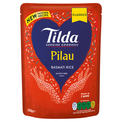 Tilda Microwave Pilau Basmati Rice 250g - UK Food & Drink - 5011157888156