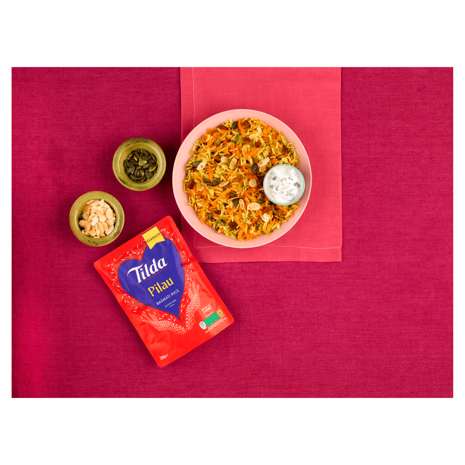 Tilda Microwave Pilau Basmati Rice 250g - UK Food & Drink - 5011157888156