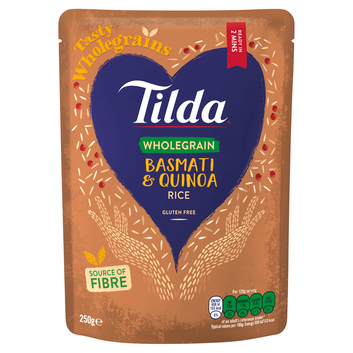 Tilda Wholegrain Basmati & Quinoa Rice 250g - UK Food & Drink - 5011157120706