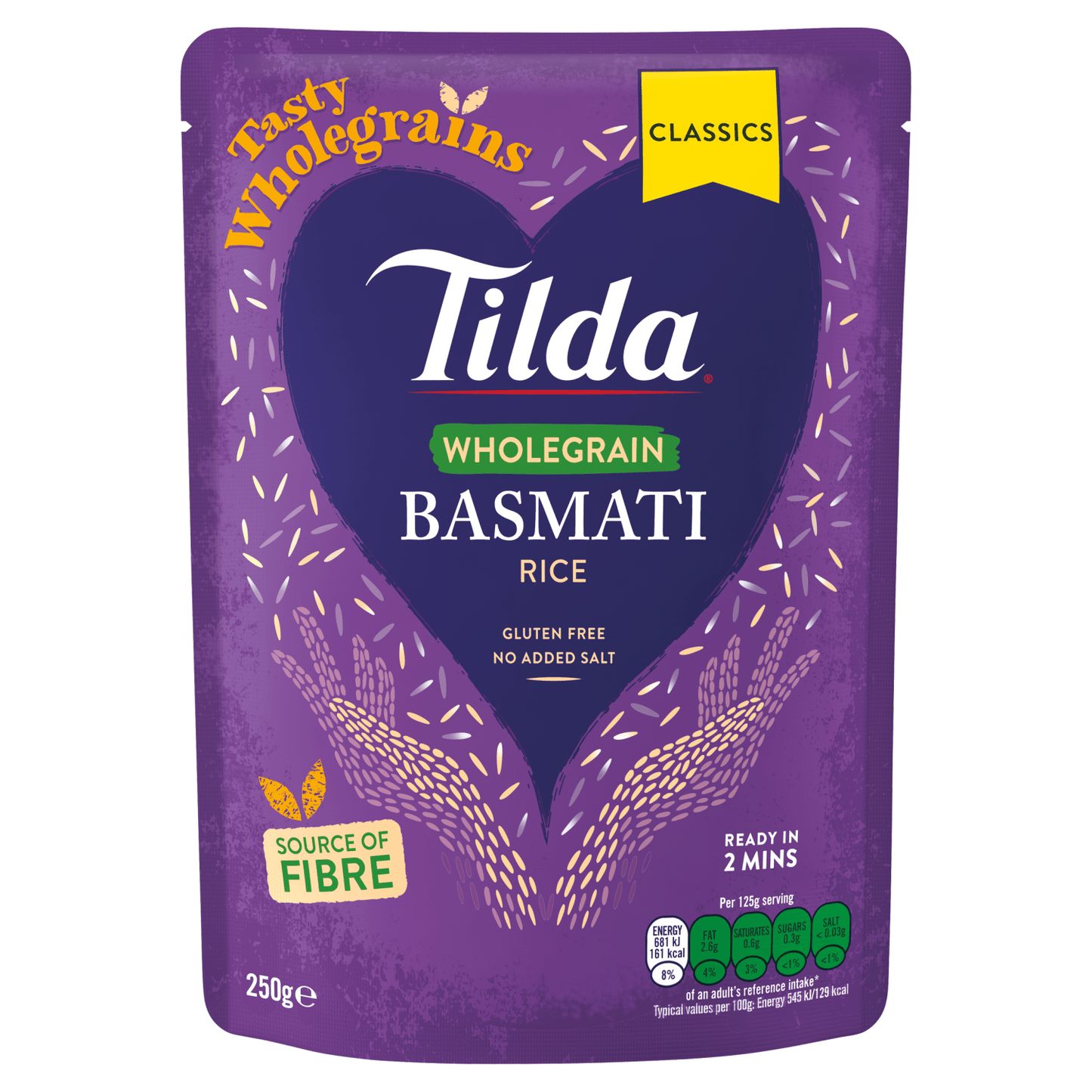 Tilda Wholegrain Basmati Rice 250g - UK Food & Drink - 5011157888132