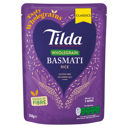 Tilda Wholegrain Basmati Rice 250g - UK Food & Drink - 5011157888132