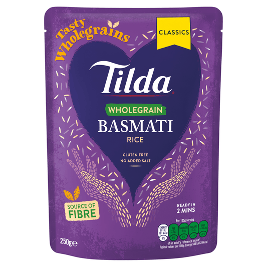 Tilda Wholegrain Basmati Rice 250g - UK Food & Drink - 5011157888132