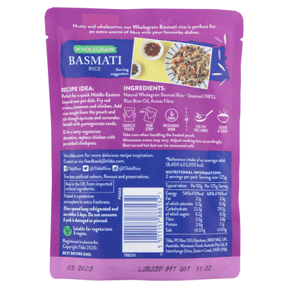 Tilda Wholegrain Basmati Rice 250g - UK Food & Drink - 5011157888132