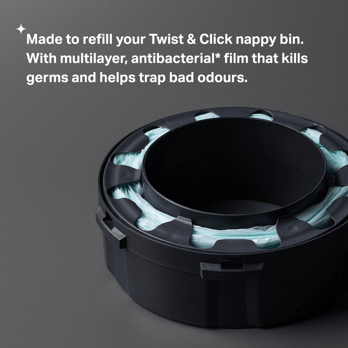 Tommee Tippee 3x Twist & Click Advanced Nappy Bin Refill Cassettes, GREENFILM - UK Food & Drink - 5010415510075